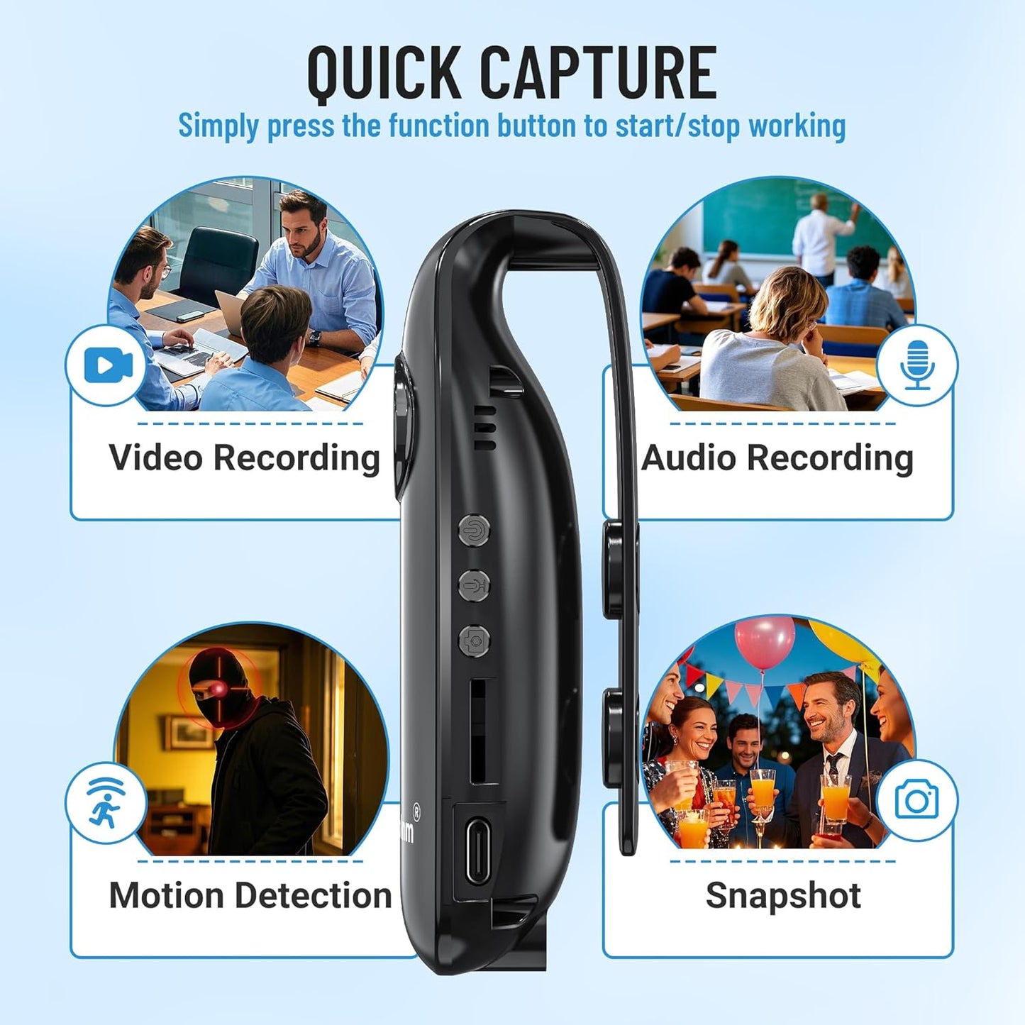 Meoilkolnm mini body camera 1080p with magnetic clip
Meoilkolnm wearable action camera with audio recording
Portable Meoilkolnm GH77 body cam for travel and cycling
Meoilkolnm 64GB pocket-sized action camcorder
Meoilkolnm POV camera for pets, sports, and walking
Compact Meoilkolnm video recorder with loop recording
Meoilkolnm lightweight HD camera for outdoor adventures
Magnetic Meoilkolnm camera mounted on helmet
Meoilkolnm mini cam for desktop and bicycle use
Side view of Meoilkolnm GH77 body cam