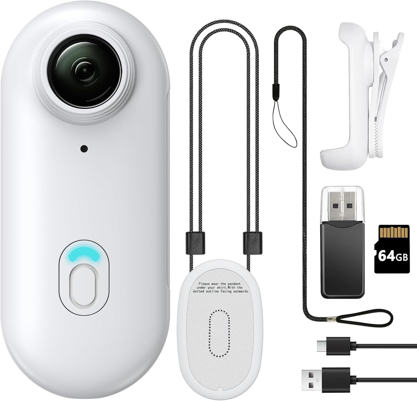 Meoilkolnm 128GB 1080P Mini Body Camera – Wearable Thumb-Size Camcorder for Work, Travel, Pet Walking & Security